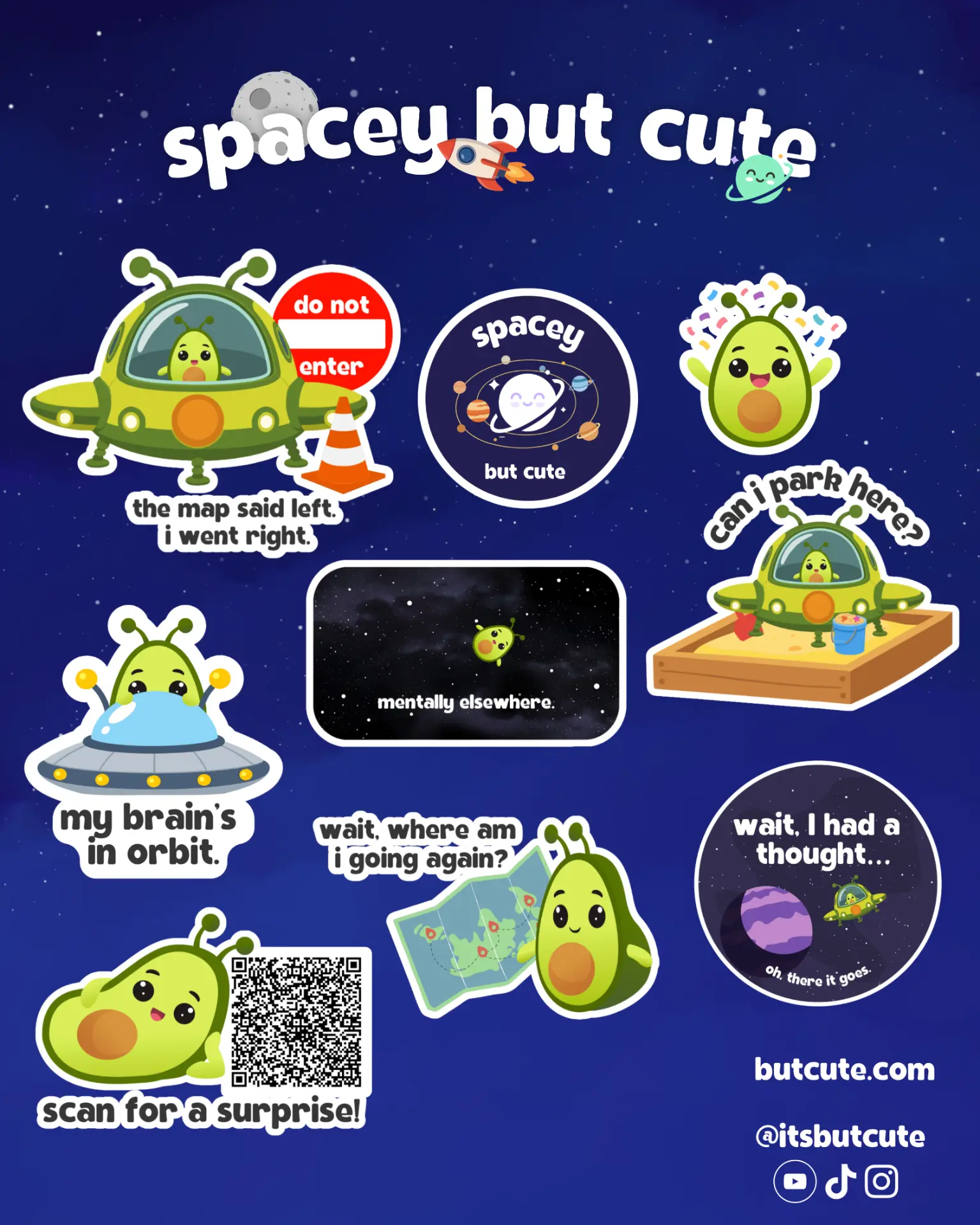 spacey sticker sheet from quirklandia